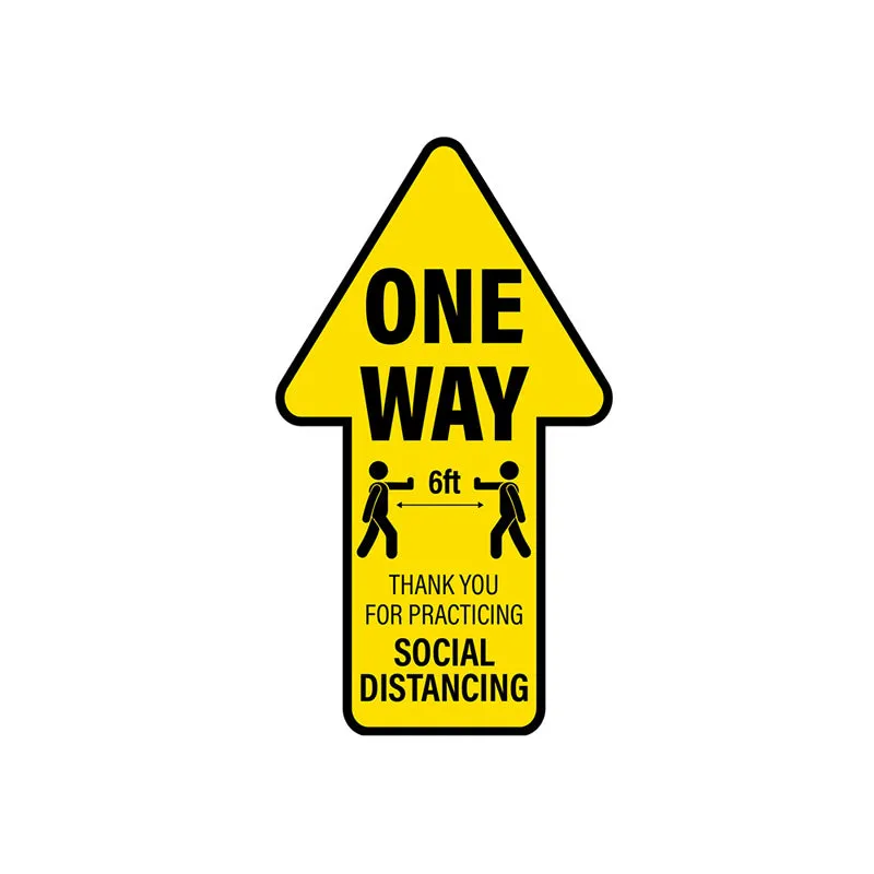 12" x 6" Inches - Floor Arrow Sticker - Social Distancing Anti-slip Tile/ Concrete Floor Stickers