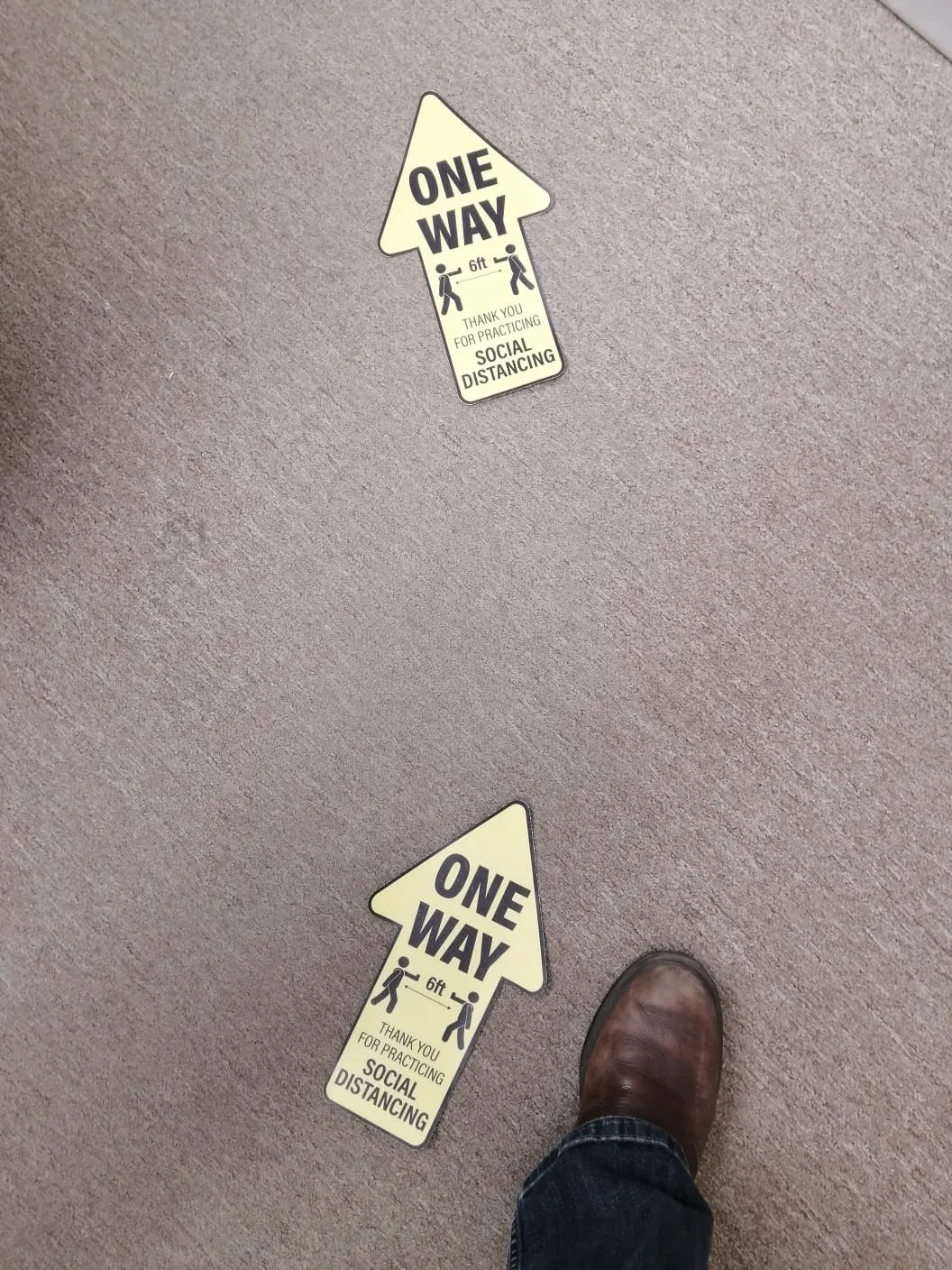 12" x 6" Inches - Floor Arrow Sticker - Social Distancing Anti-slip Tile/ Concrete Floor Stickers