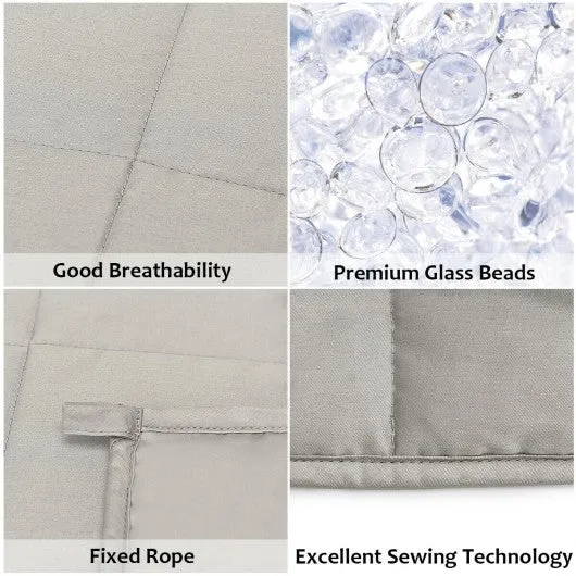 15 lbs 100% Cotton Weighted Blankets-Light Gray