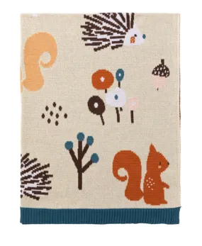 2 piece Forest Cotton Knit Baby Blanket & Matching Swaddle Wrap