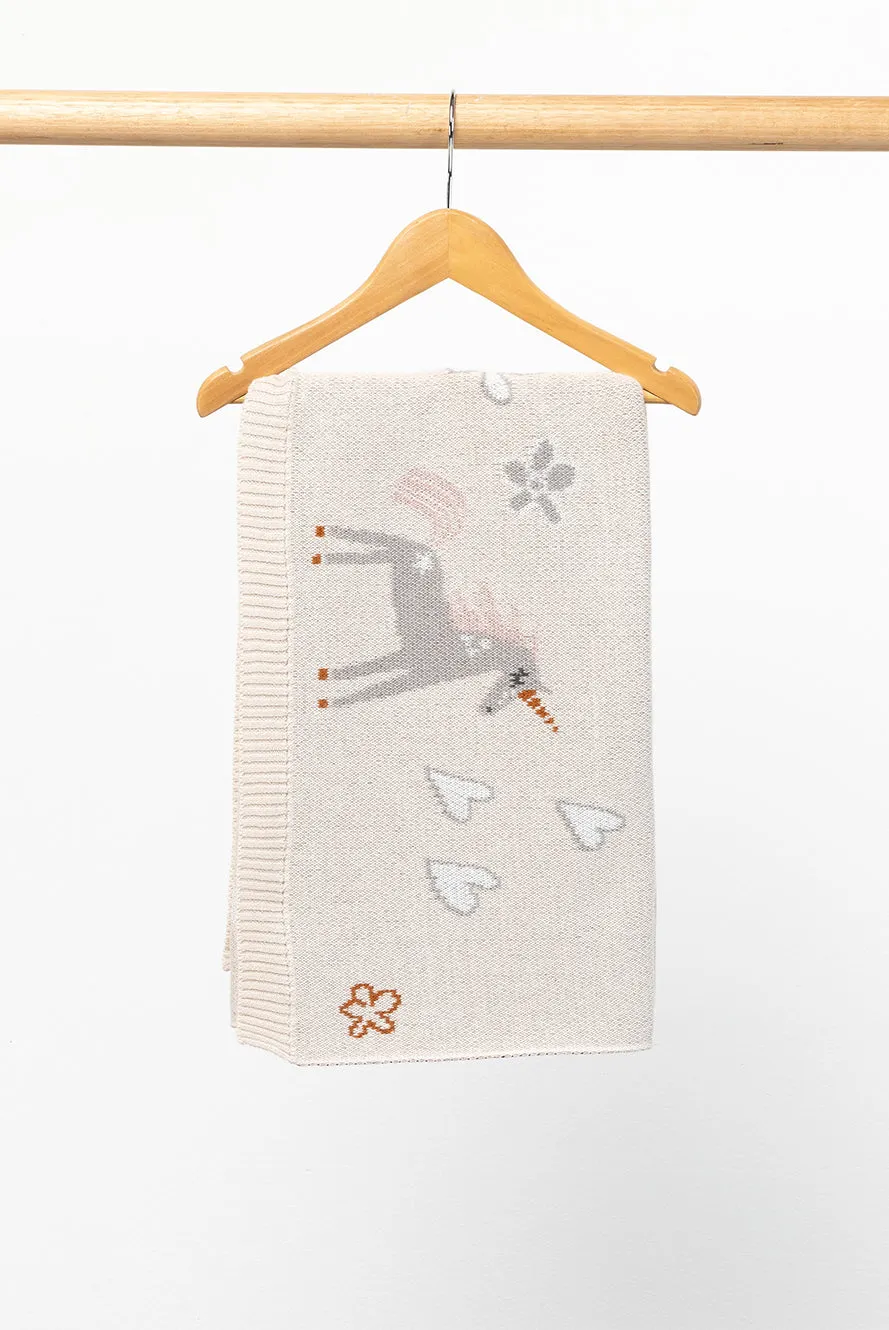 2 piece Unicorn Cotton Baby Blanket / Cotton Swaddle & Bonus Lila Rattle