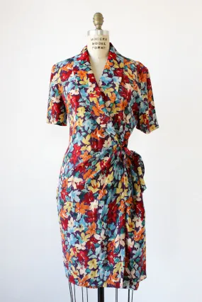 Adrianna Silk Floral Wrap Dress S/M
