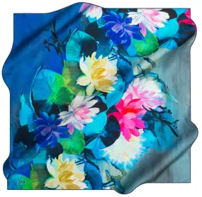 Aker Vivid Silk Scarf Blue Diva