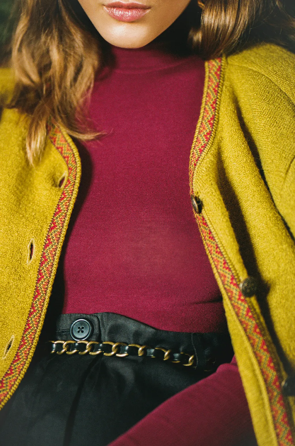 ALEXIOS Turtleneck Bodysuit in Burgundy