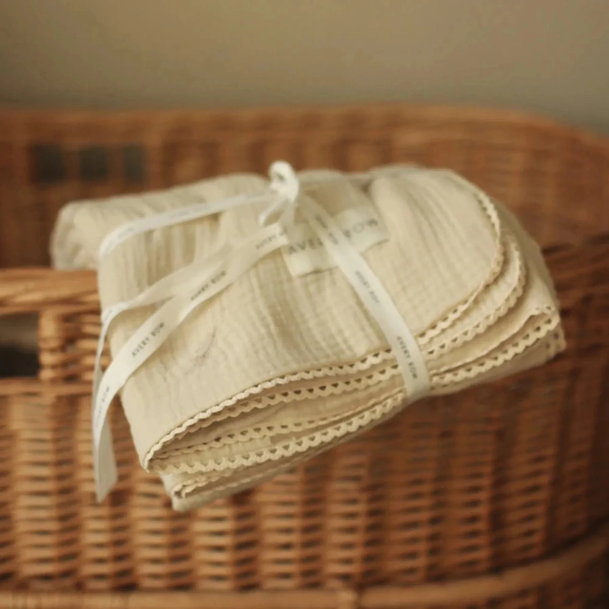 AVERY ROW Embroidered Muslin Blanket