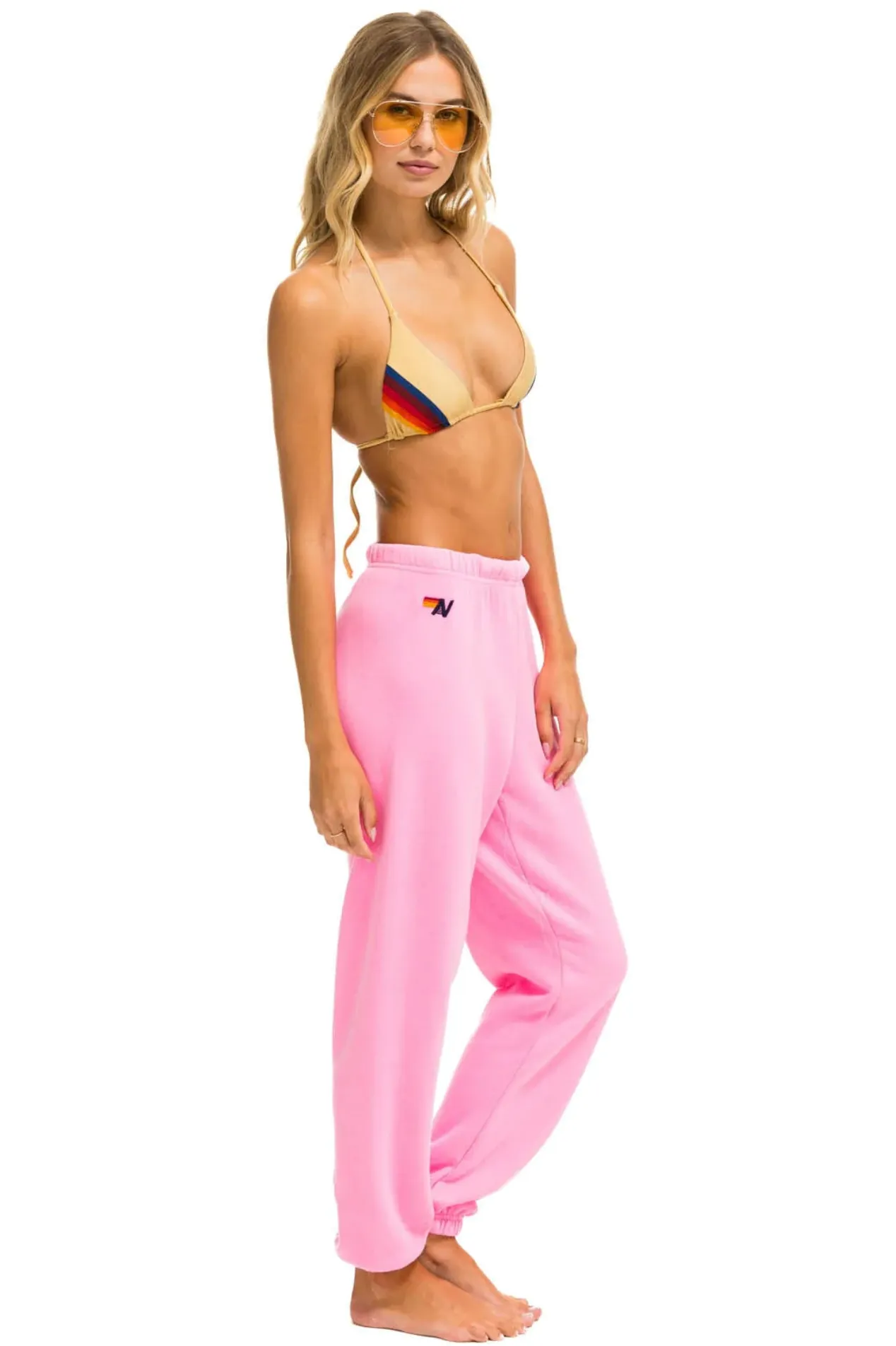 AVIATOR NATION HEART STITCH 4 SWEATPANTS - NEON PINK