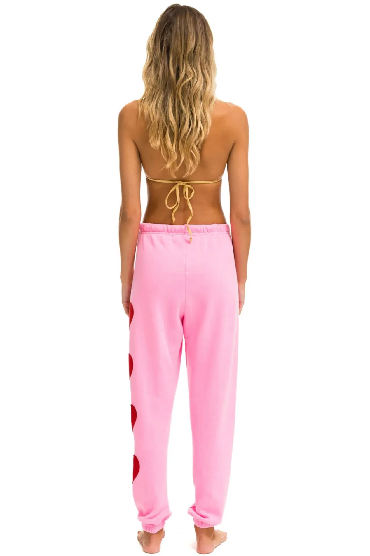 AVIATOR NATION HEART STITCH 4 SWEATPANTS - NEON PINK