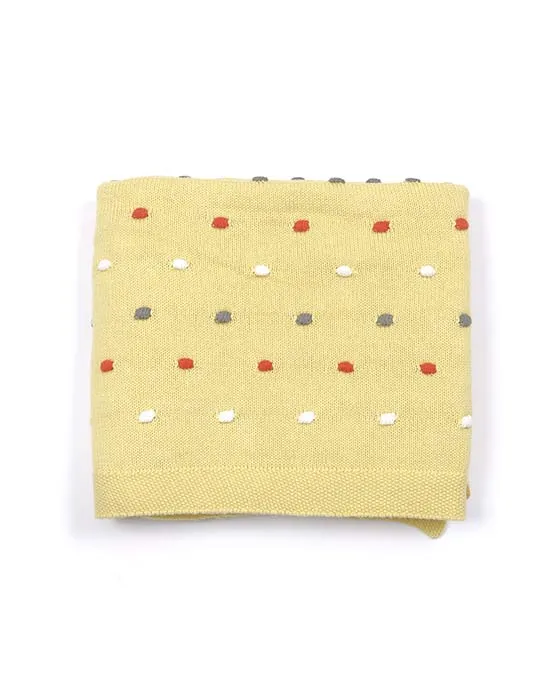 Baby Boys Girls Custard Pom Pom Pram Blanket