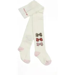 Baby Girls Cream & Pink Tights