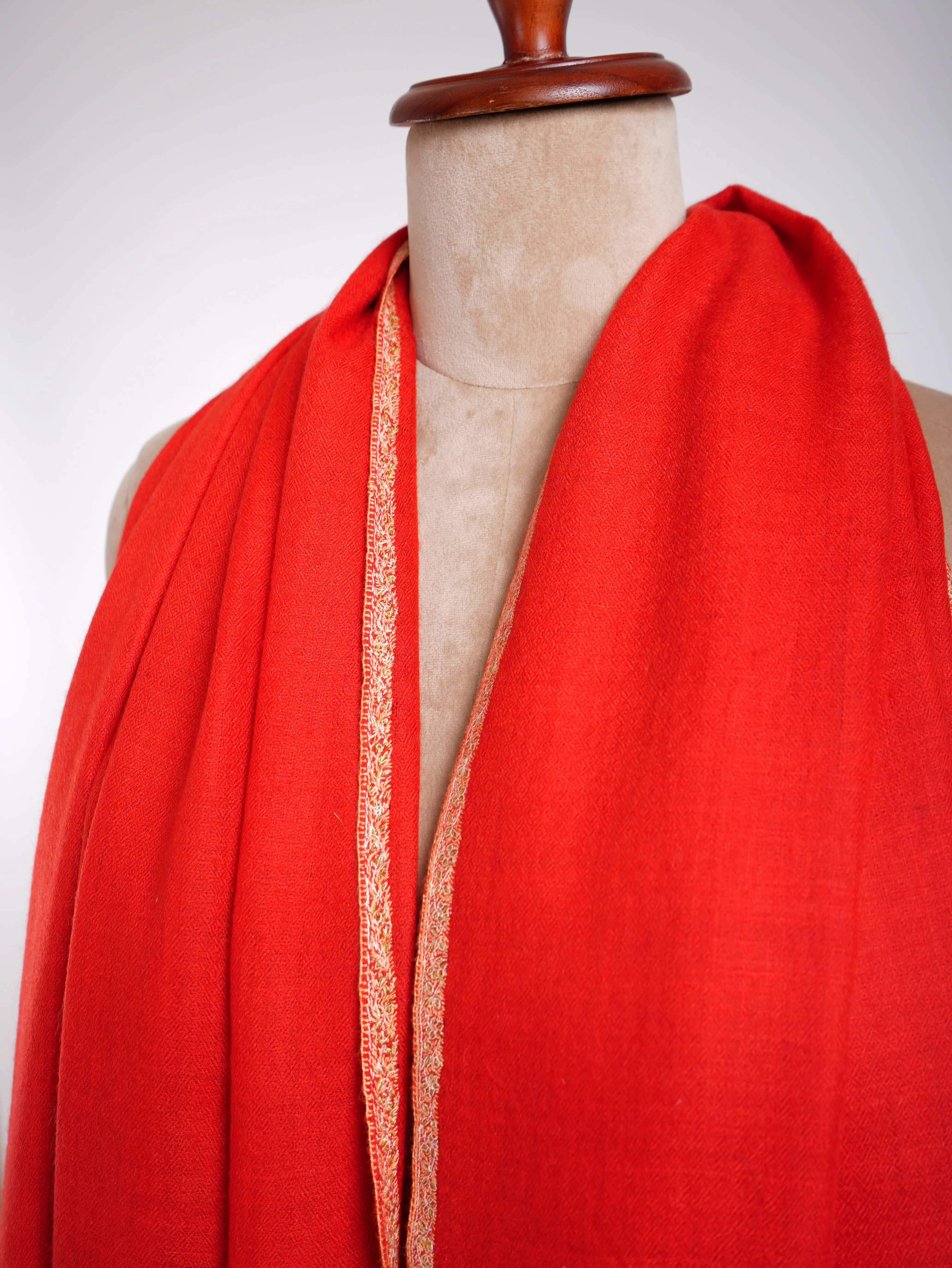 Baildar Handmade Bridal Pashmina Shawl Red