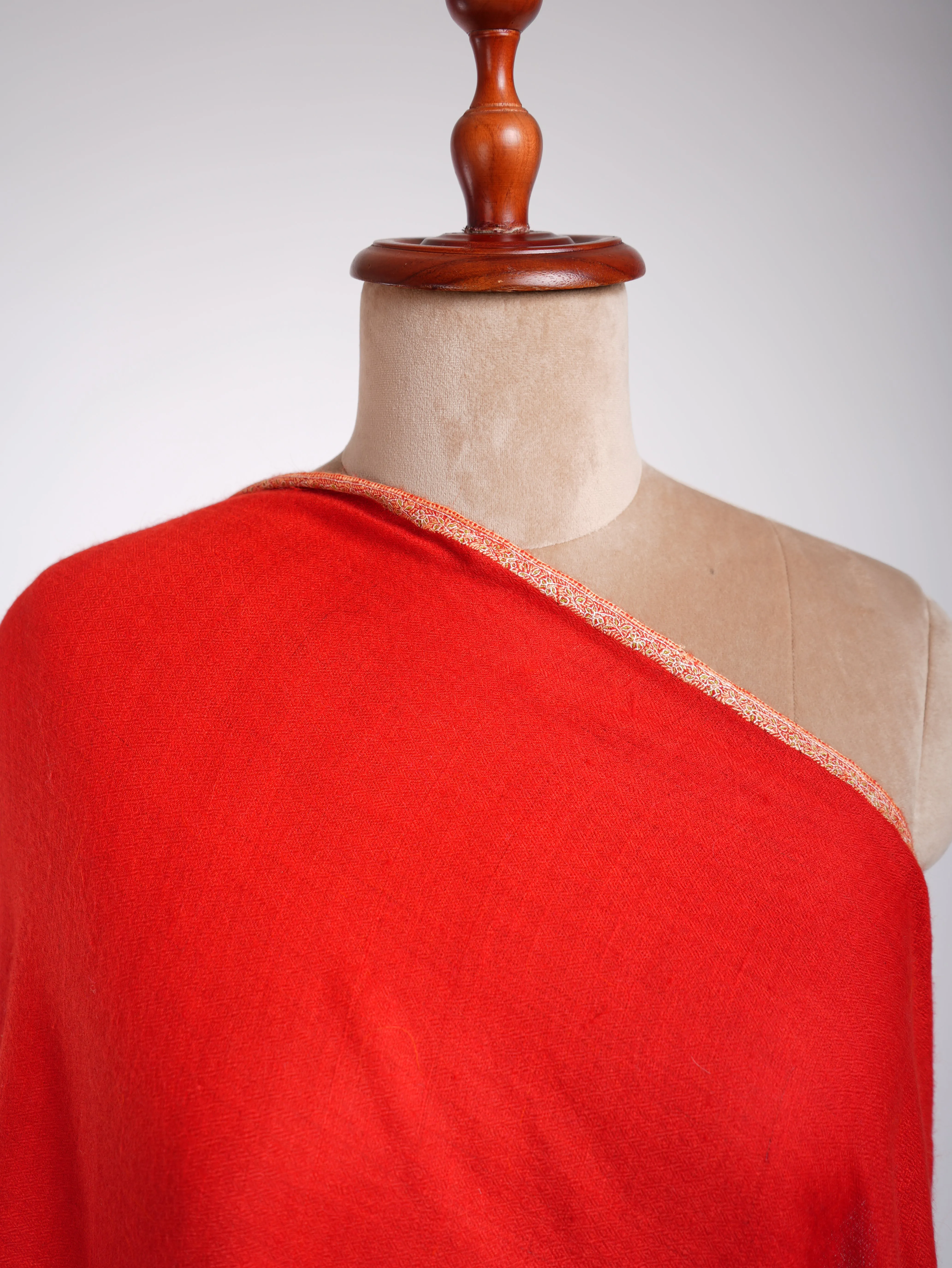 Baildar Handmade Bridal Pashmina Shawl Red