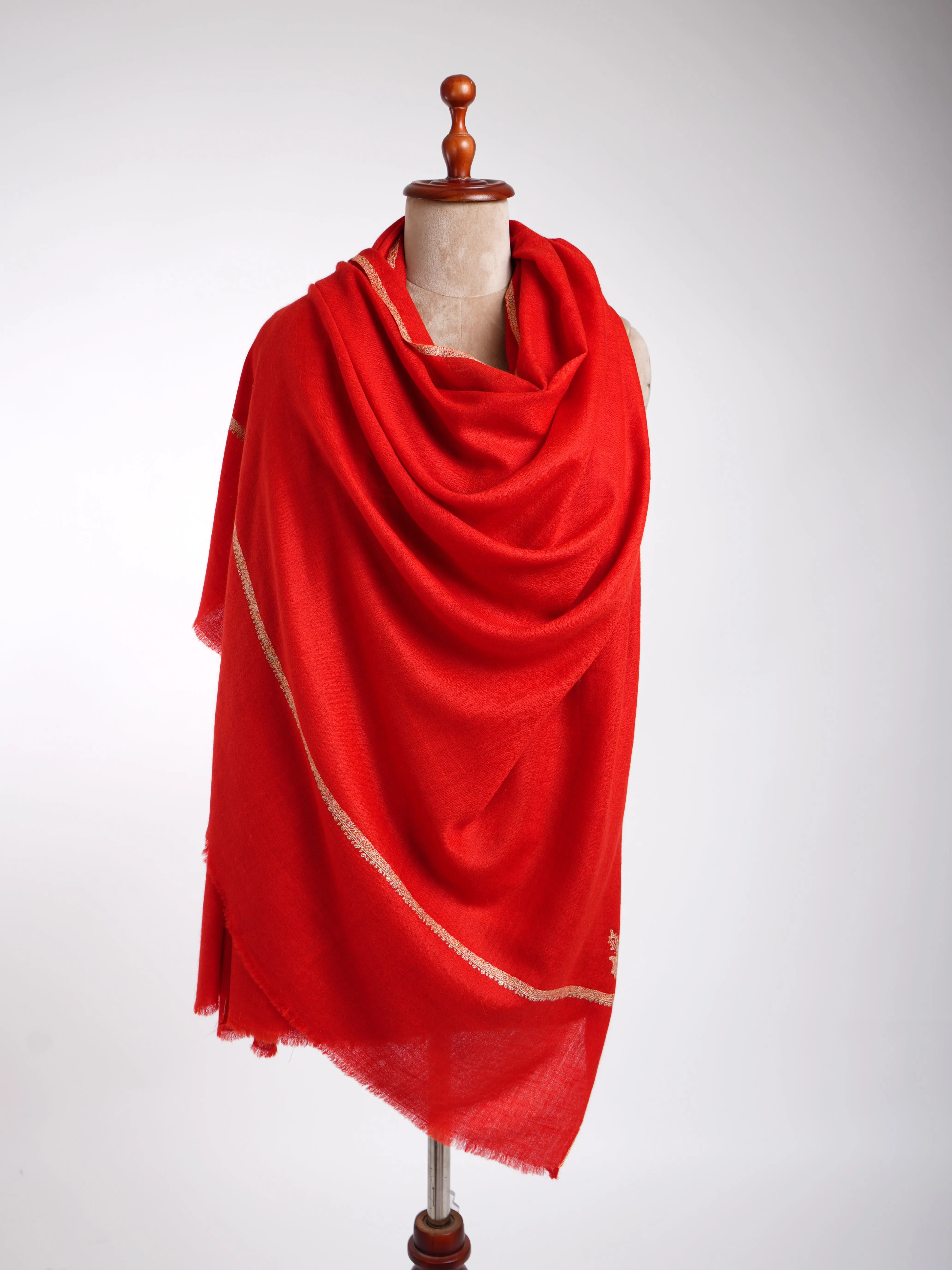 Baildar Handmade Bridal Pashmina Shawl Red