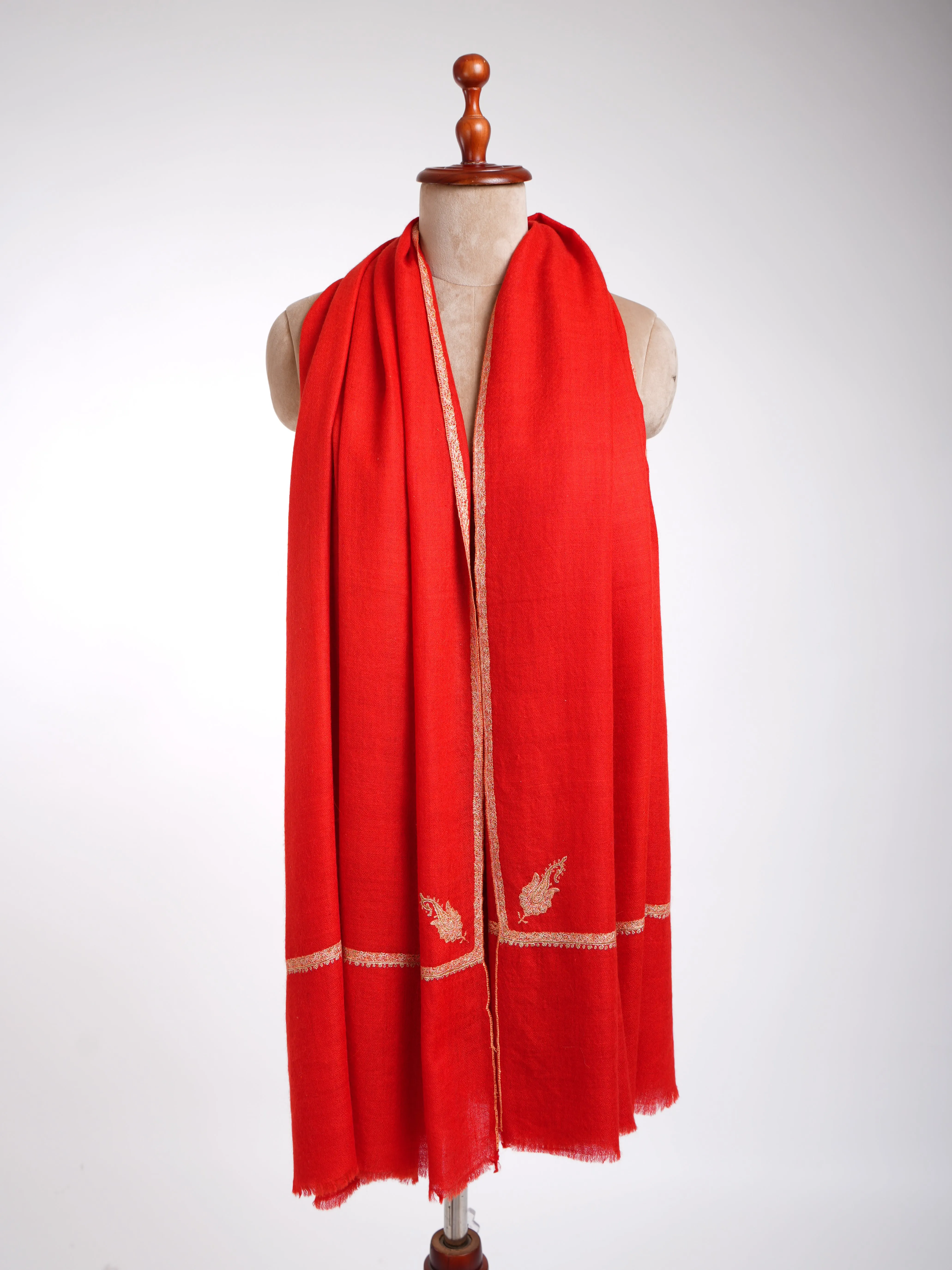 Baildar Handmade Bridal Pashmina Shawl Red