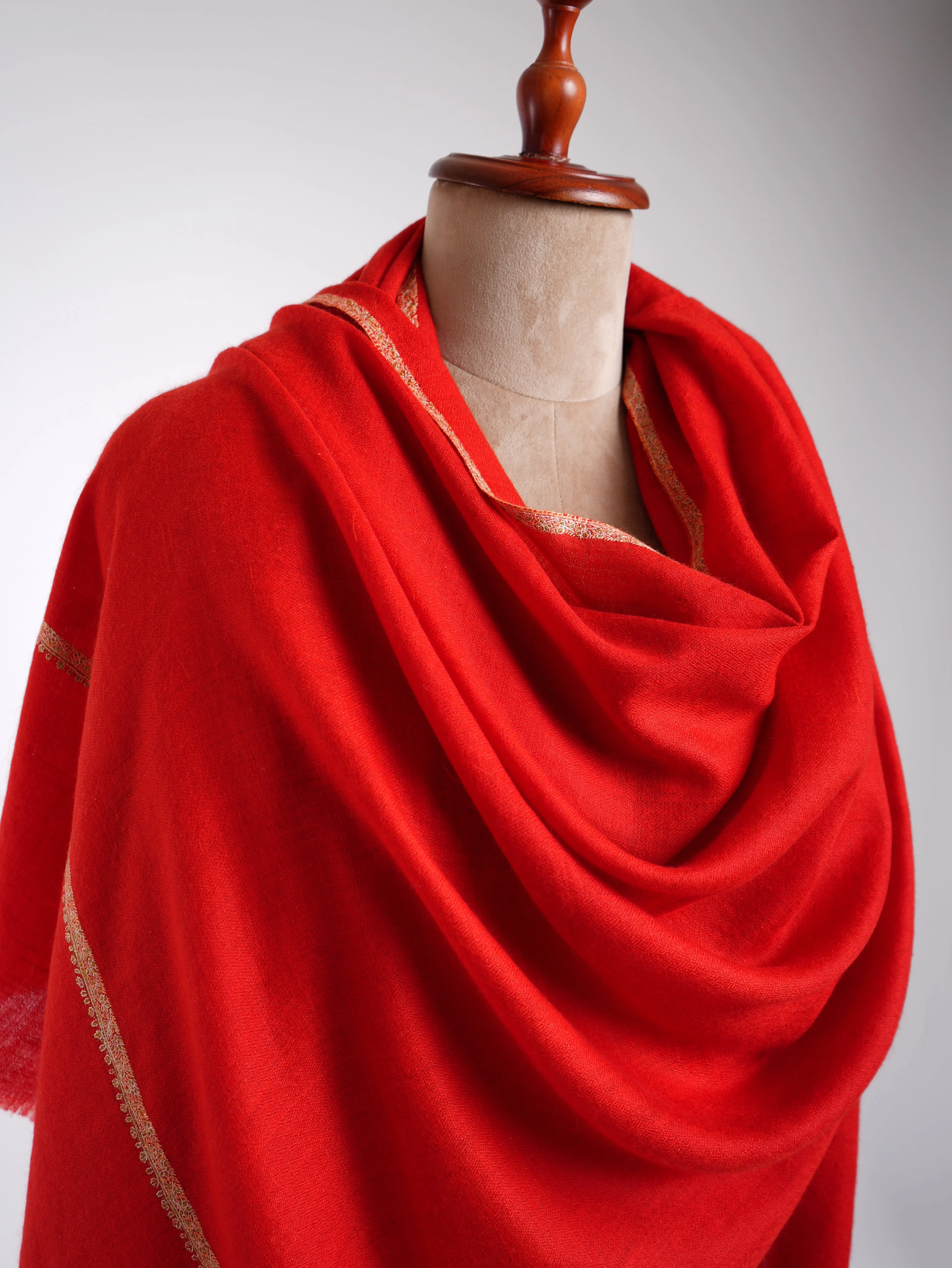 Baildar Handmade Bridal Pashmina Shawl Red