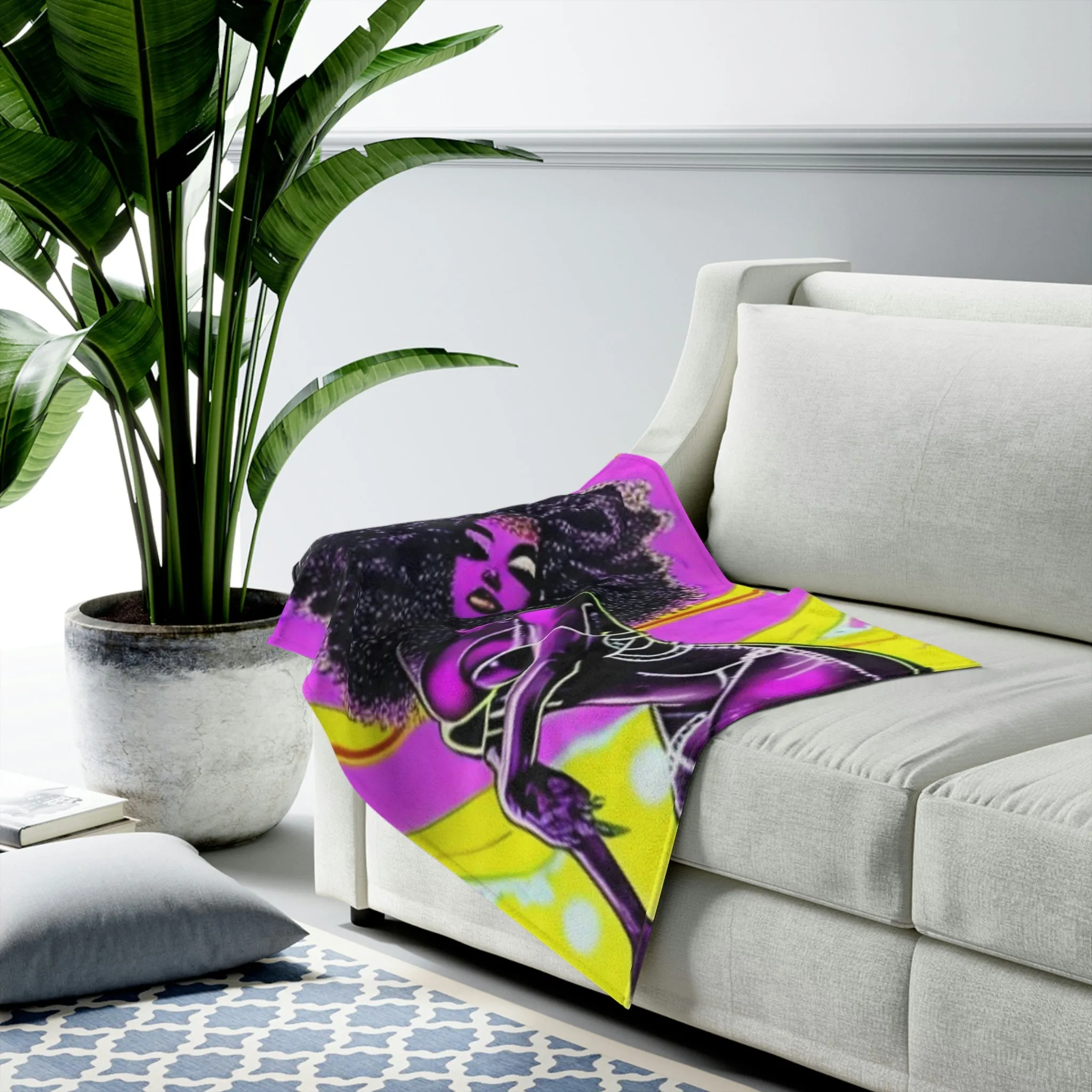 Beautiful Girl Velveteen Plush Blanket