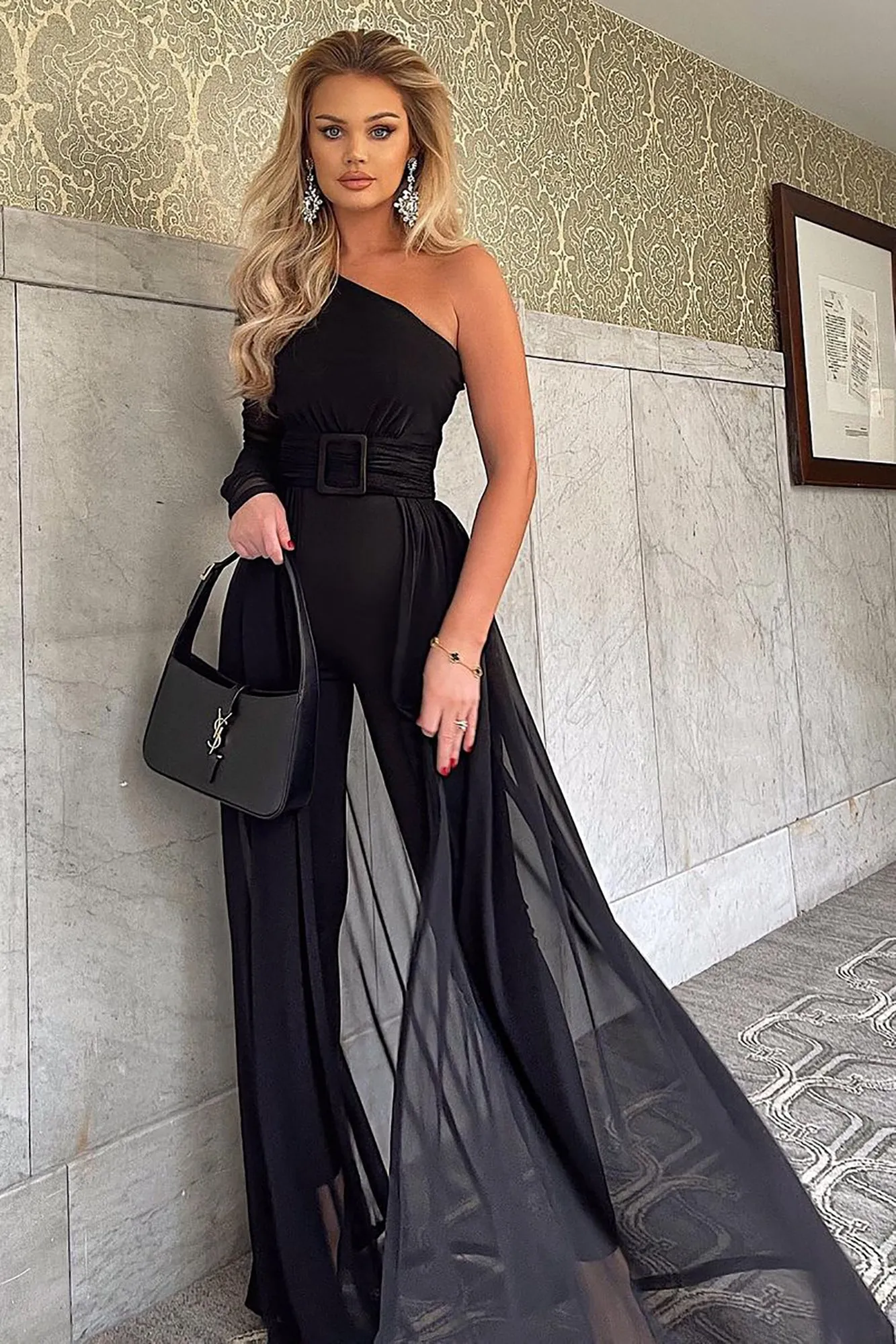 Better Be Sure Mesh Jumpsuit - Black