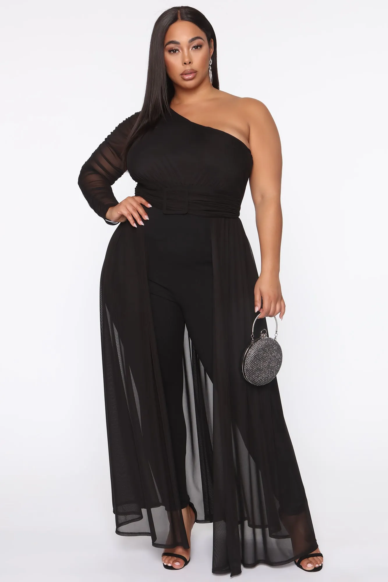 Better Be Sure Mesh Jumpsuit - Black