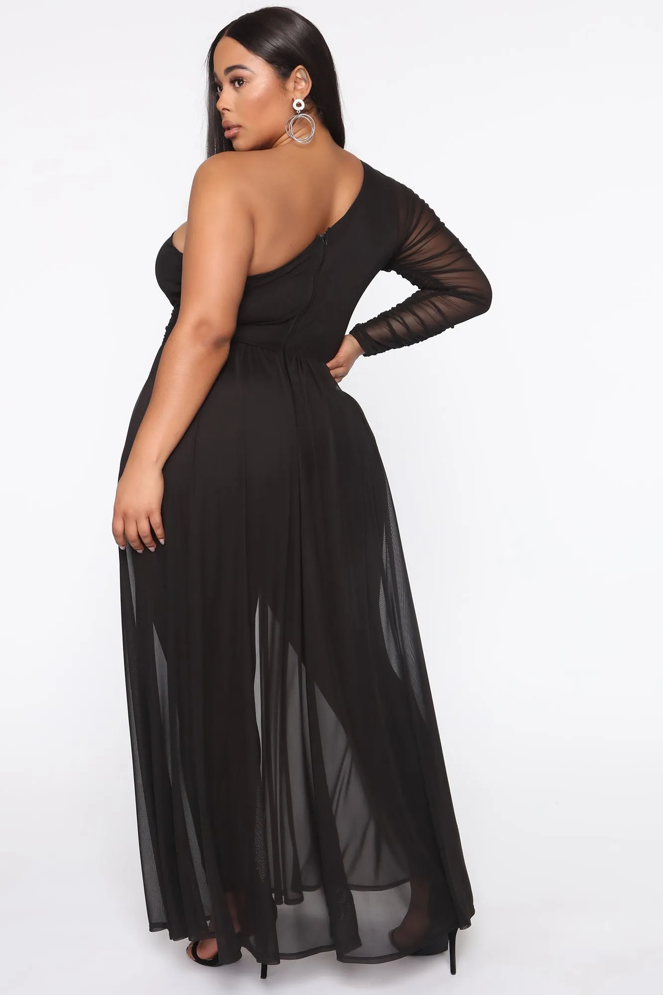 Better Be Sure Mesh Jumpsuit - Black
