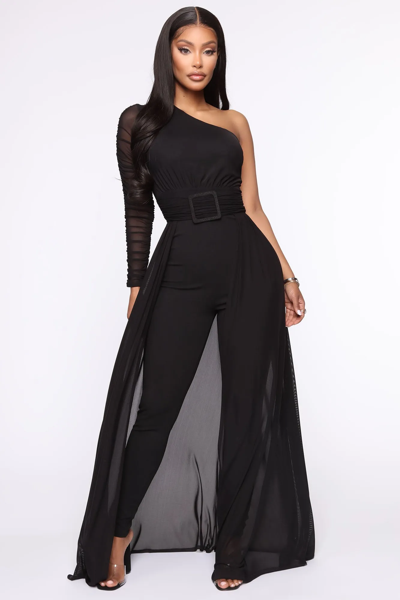 Better Be Sure Mesh Jumpsuit - Black