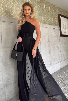 Better Be Sure Mesh Jumpsuit - Black