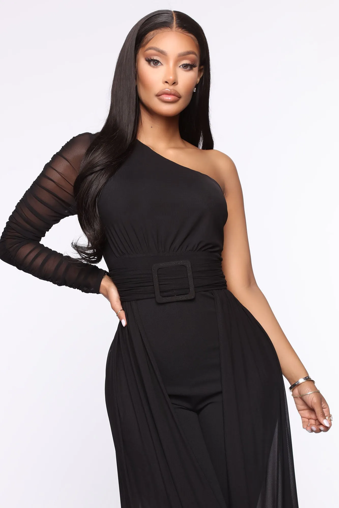 Better Be Sure Mesh Jumpsuit - Black