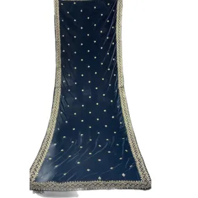Black Julian Wedding embroidered Velvet silk shawl