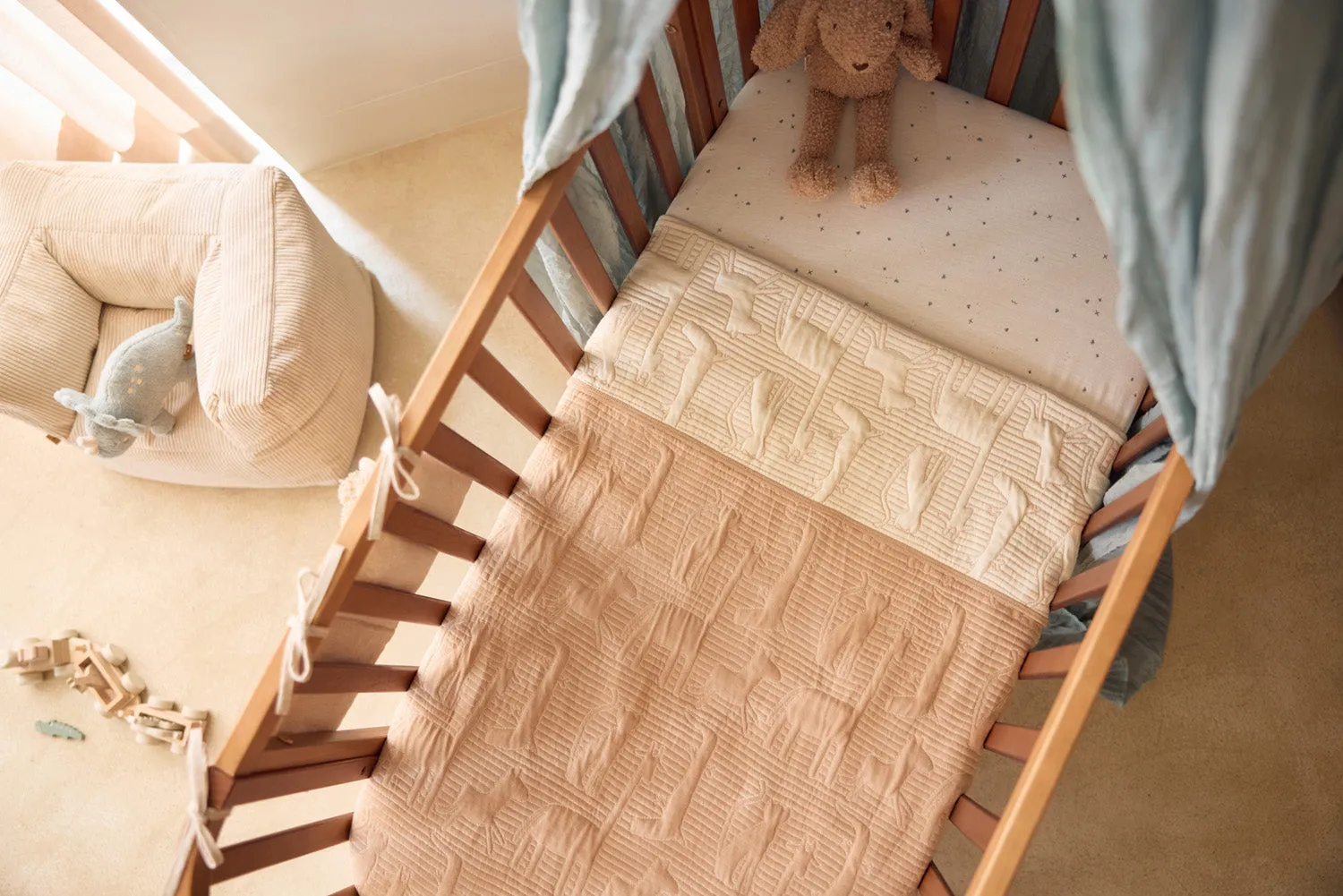 Blanket Cot 100x150cm Jungle Jambo - Biscuit/Oatmeal