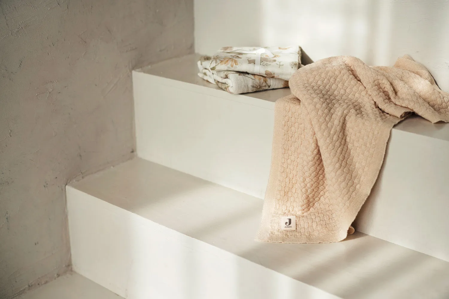Blanket Cot 100x150cm Weave Knit Merino wool - Oatmeal