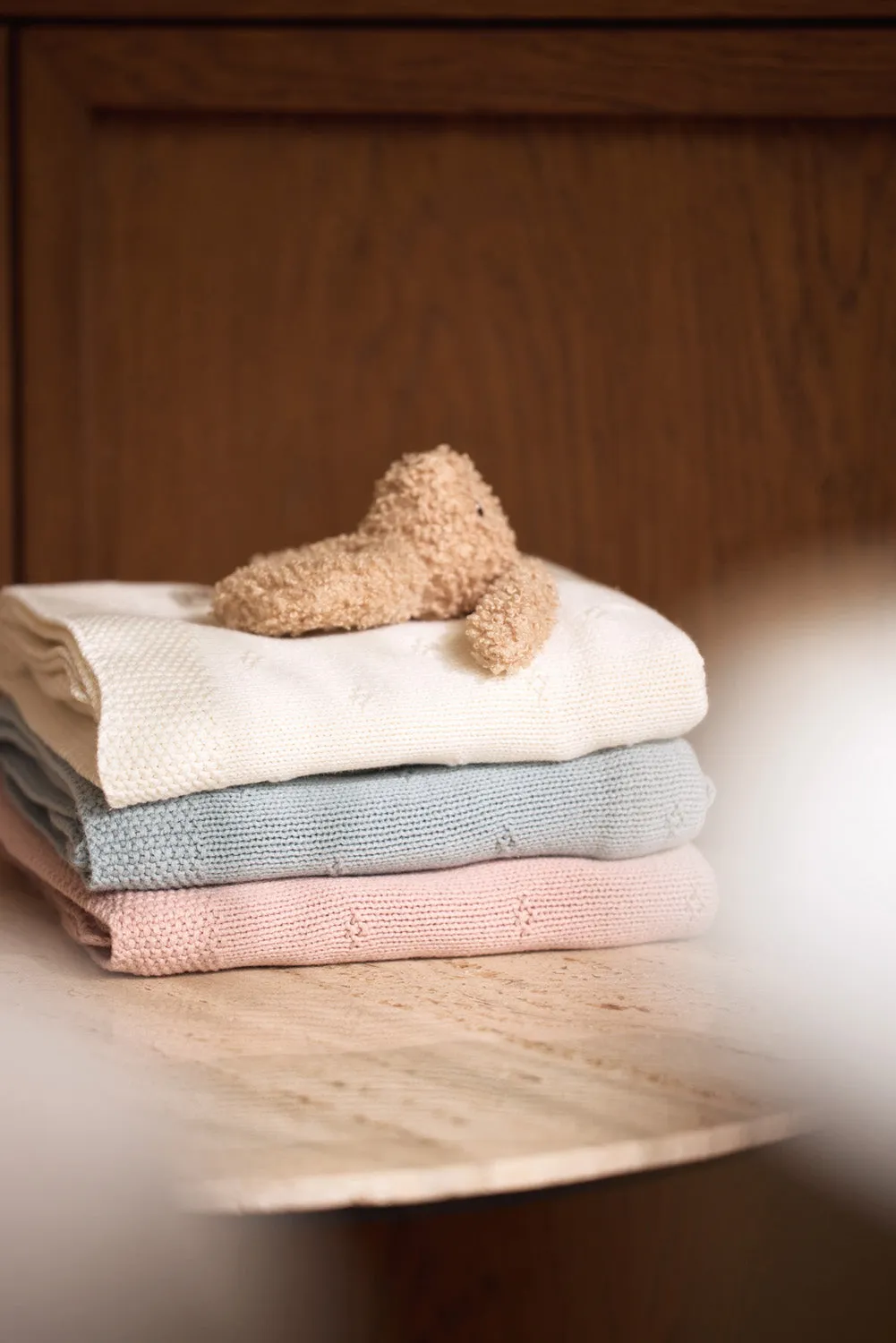 Blanket Cradle 75x100cm Cosy Knit - Sea Green