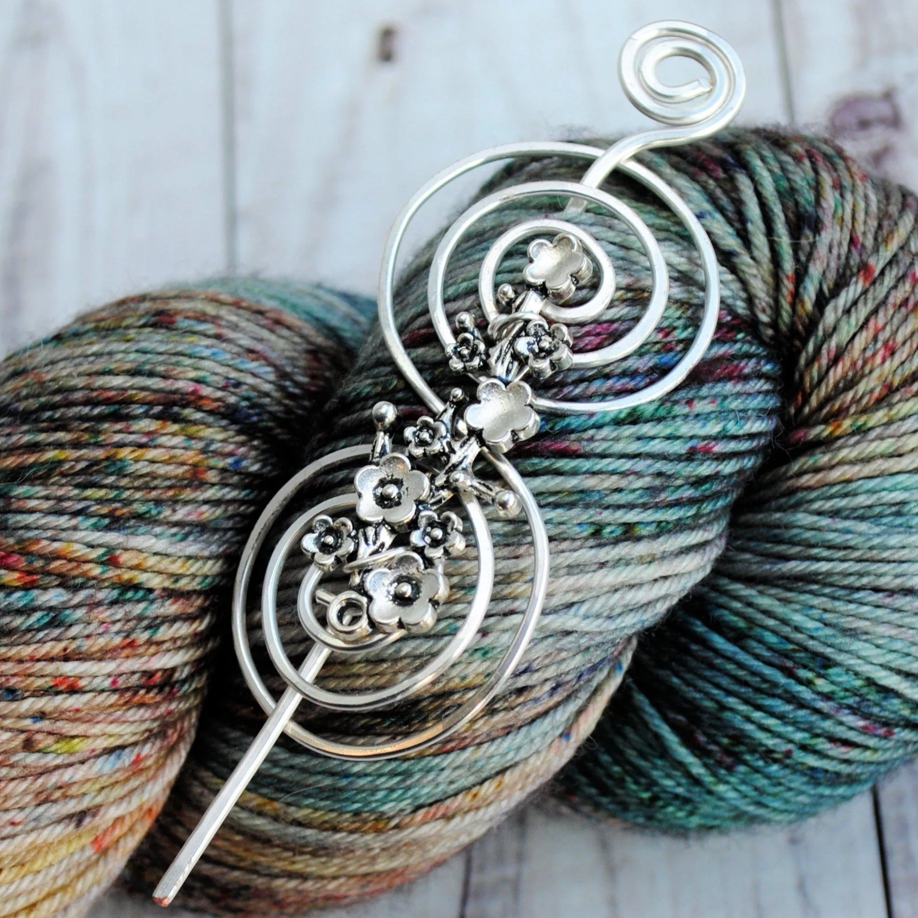 Blossoming Shawl Pin - Charmed Silver