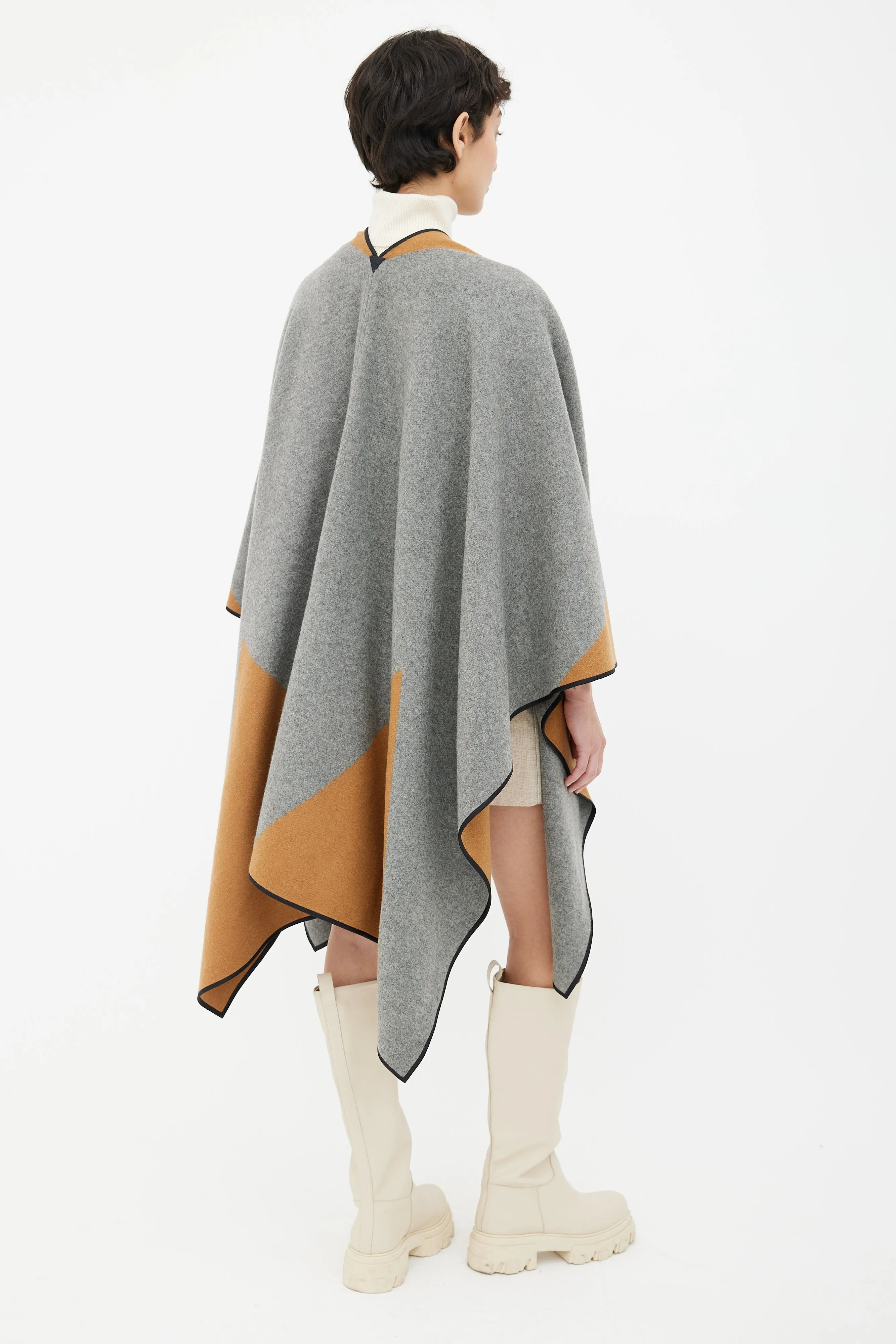 Brown & Grey Cashmere Cape