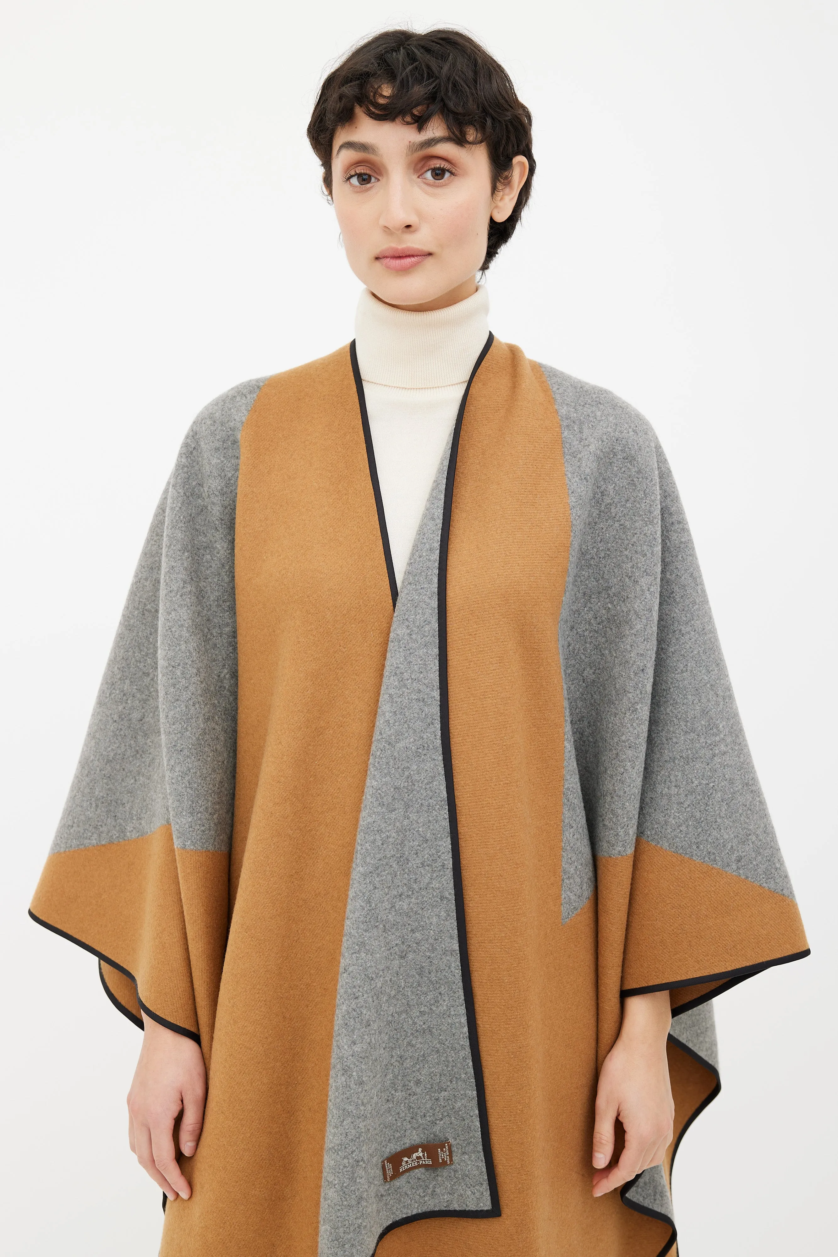 Brown & Grey Cashmere Cape