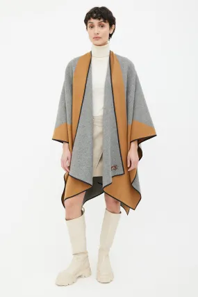 Brown & Grey Cashmere Cape