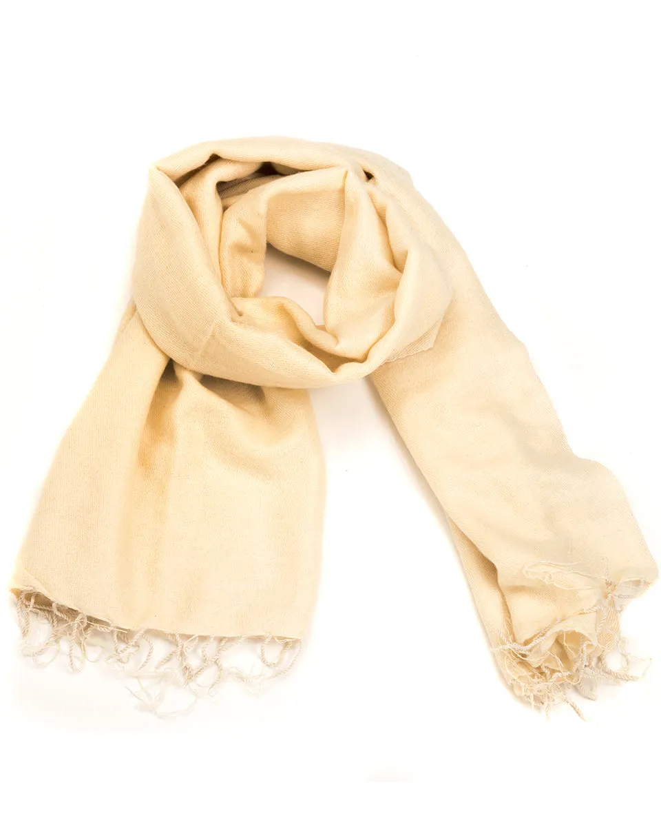 Brushed Woven Shawl in Cream