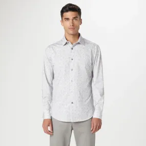 Bugatchi - OoohCotton James Leaf Print Shirt - Platinum