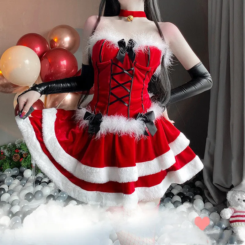 BUNNY GIRL COSPLAY SUIT （4-piece set   ribbon） KF82454
