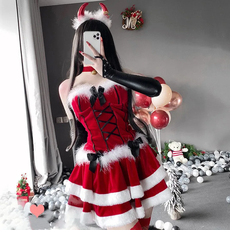 BUNNY GIRL COSPLAY SUIT （4-piece set   ribbon） KF82454
