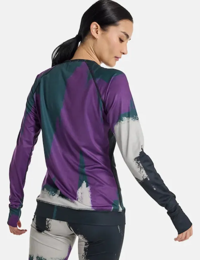 Burton Women's Lightweight X Base Layer Crew 2025 | Silver Sconce/ Forest Chalk