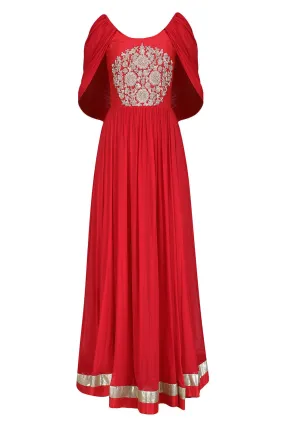 Cape Sleeves Gown