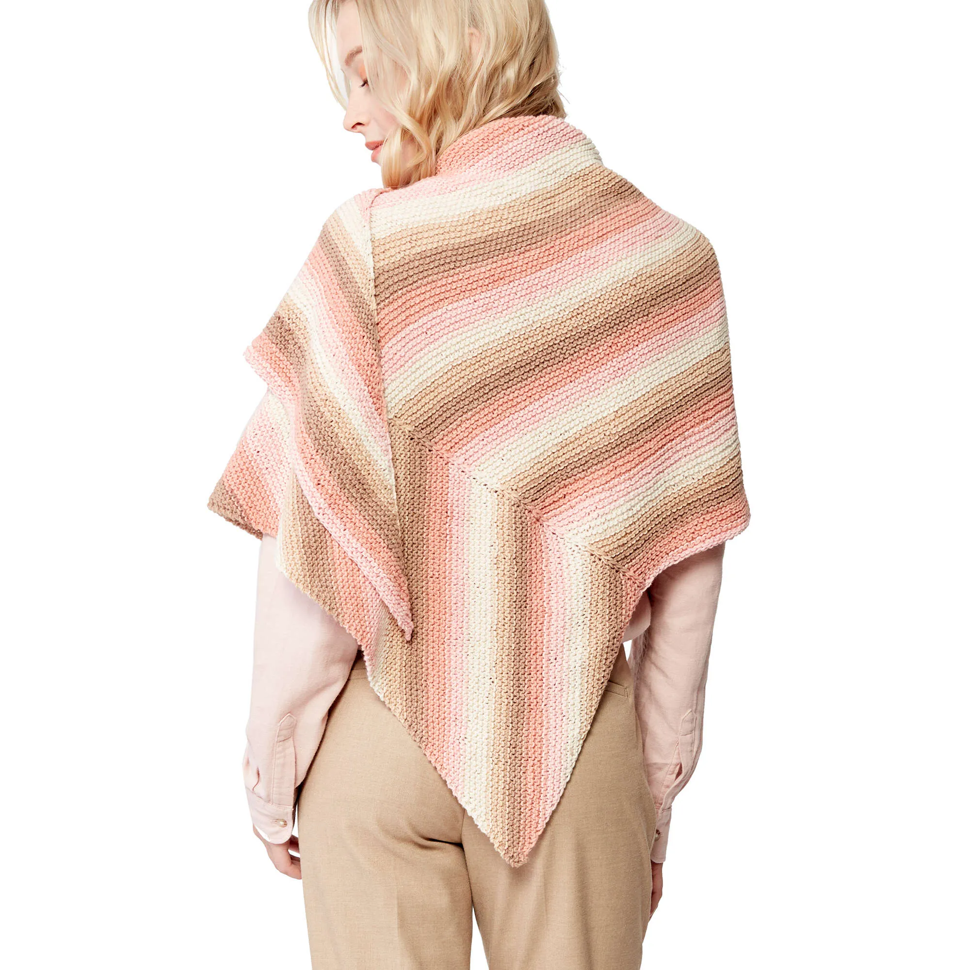 Caron Asymmetrical Knit Shawl