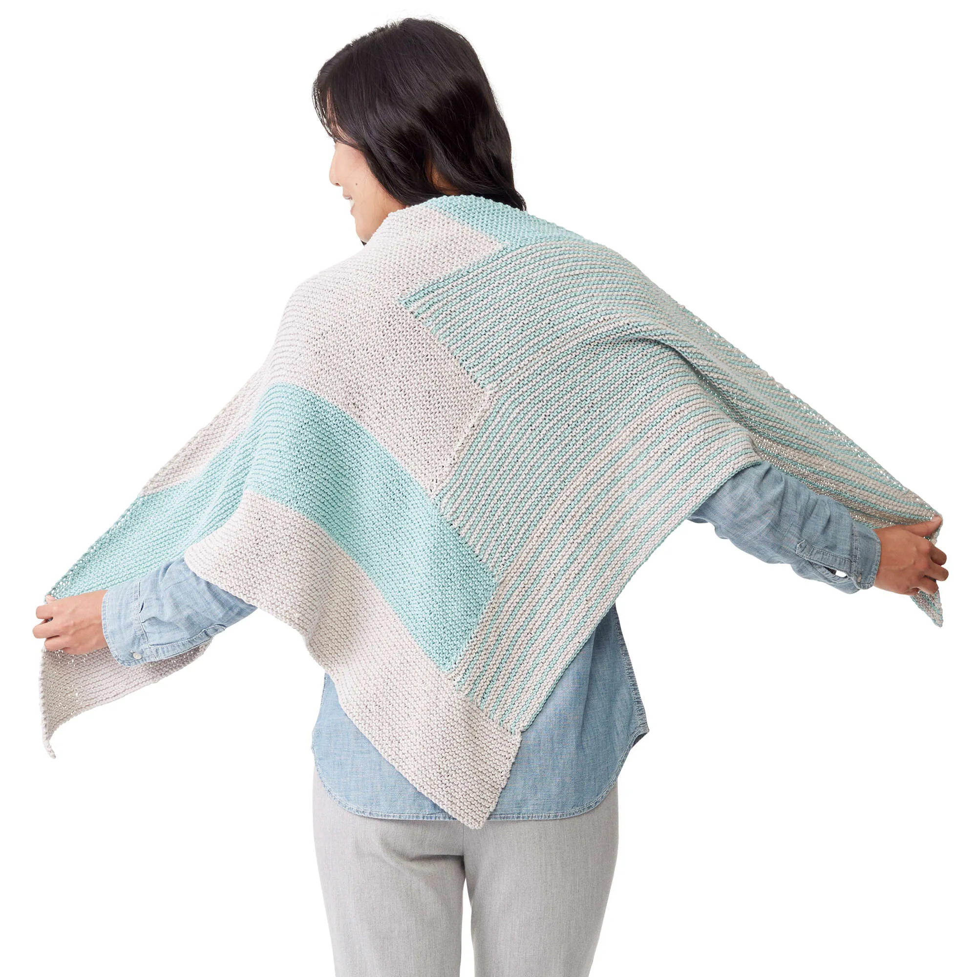 Caron Cakes Log Cabin Knit Shawl
