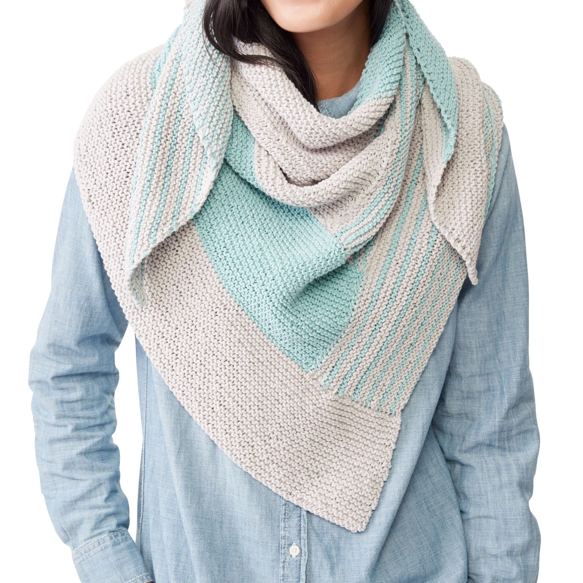 Caron Cakes Log Cabin Knit Shawl