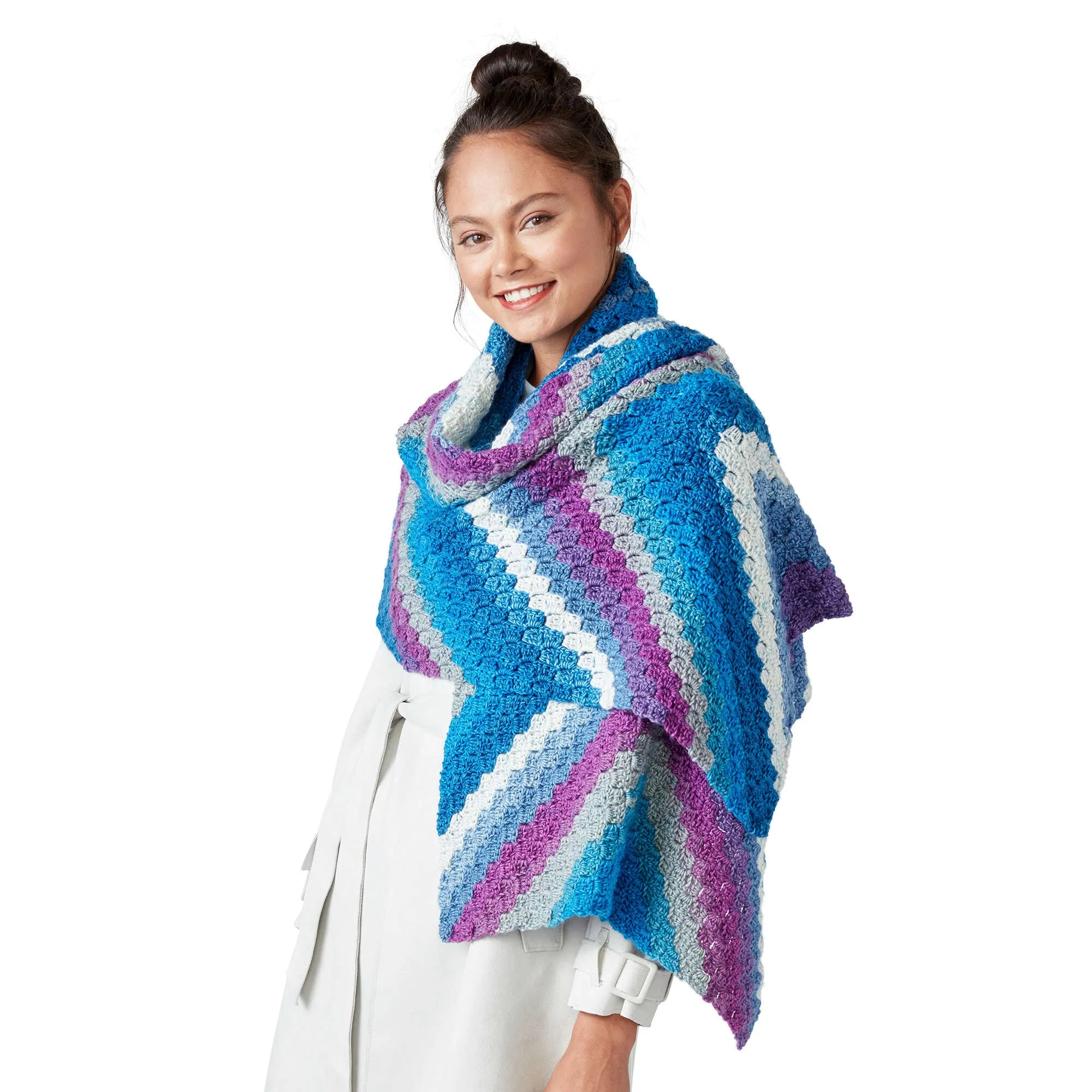 Caron Chevron Strip Crochet Shawl