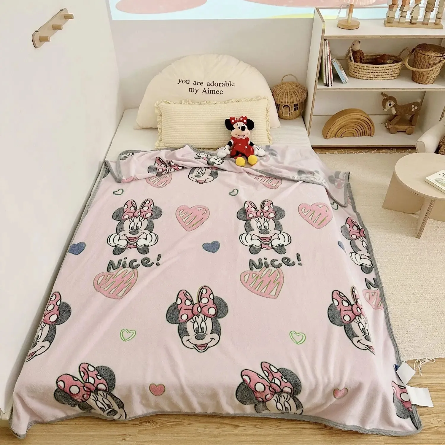 Cartoon Disney Kids Mickey Mouse Snowflake Fleece Blanket Thick Milk Coral Fleece Office Casual Blanket Single Lunch Break Blank (Copy)