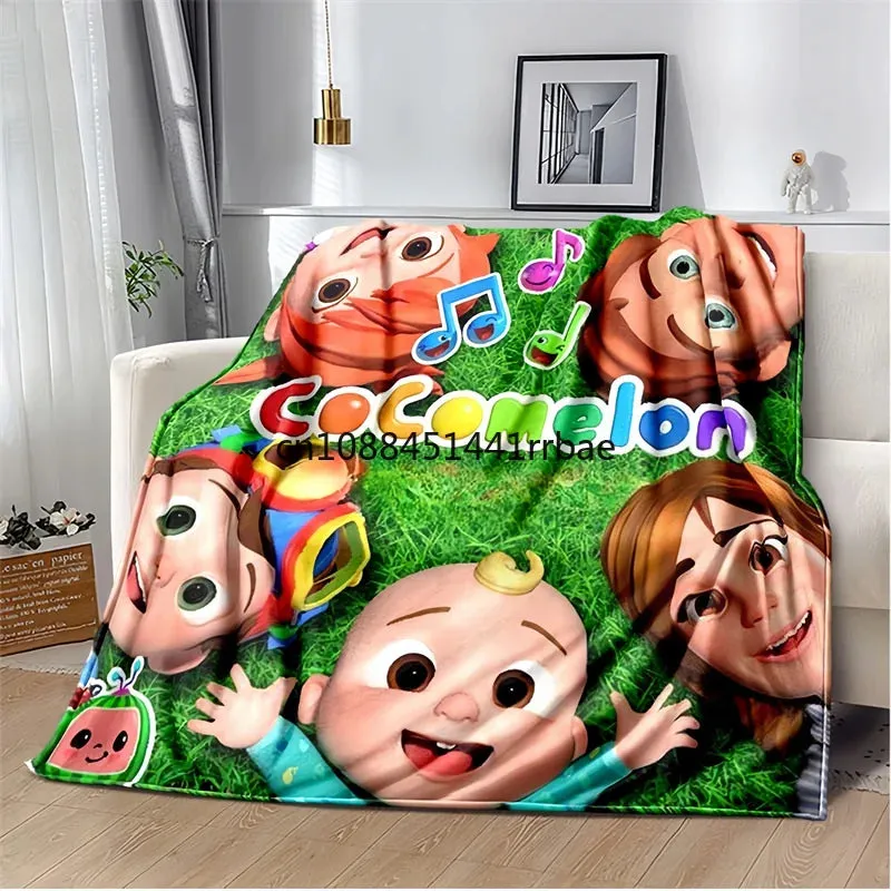 CC-CoComelon Cartoon Printed Blanket Children's Warmblankets Flannel Soft and Comfortable Home TravelBlanket Birthday Gift