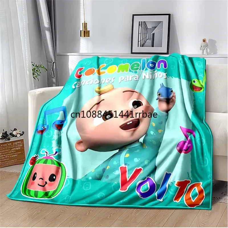 CC-CoComelon Cartoon Printed Blanket Children's Warmblankets Flannel Soft and Comfortable Home TravelBlanket Birthday Gift