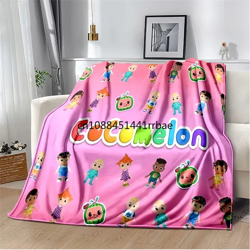 CC-CoComelon Cartoon Printed Blanket Children's Warmblankets Flannel Soft and Comfortable Home TravelBlanket Birthday Gift