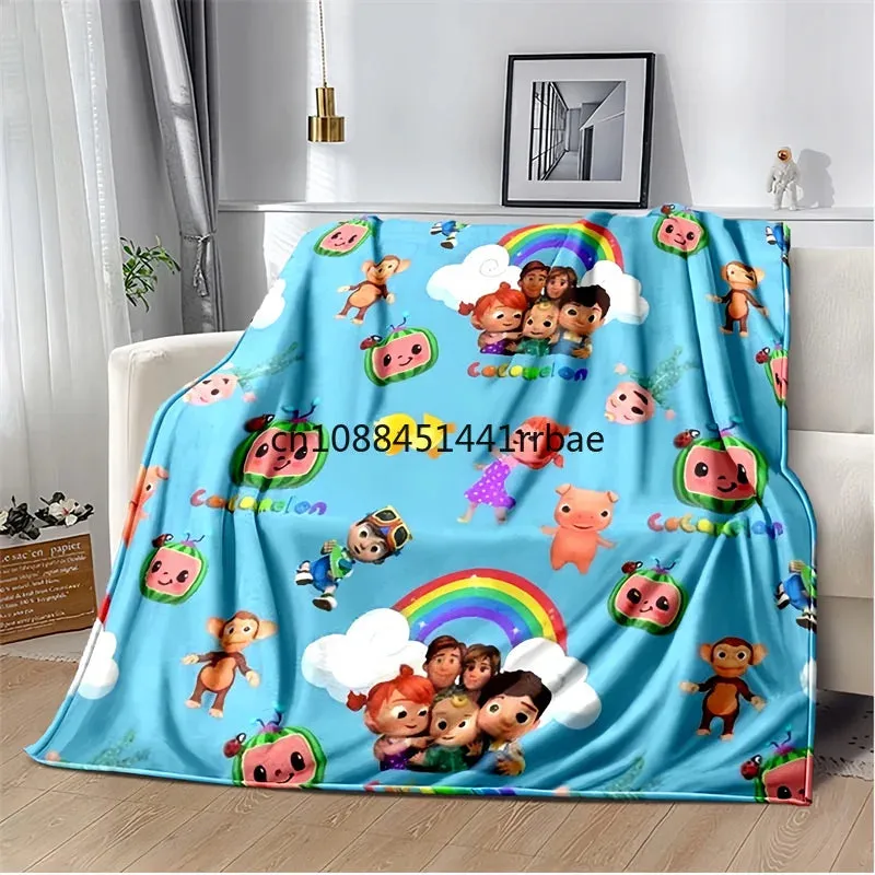CC-CoComelon Cartoon Printed Blanket Children's Warmblankets Flannel Soft and Comfortable Home TravelBlanket Birthday Gift