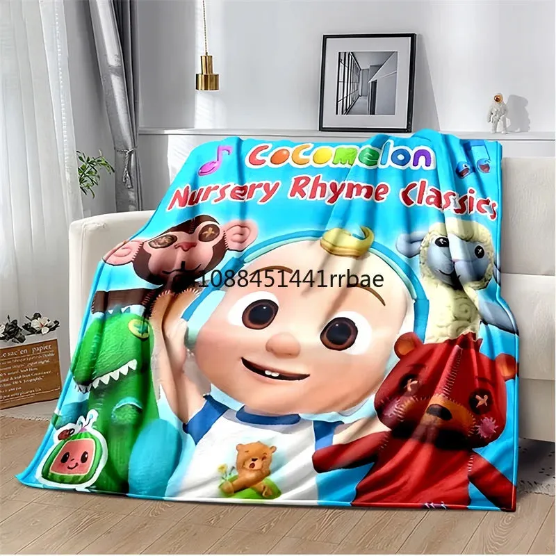 CC-CoComelon Cartoon Printed Blanket Children's Warmblankets Flannel Soft and Comfortable Home TravelBlanket Birthday Gift