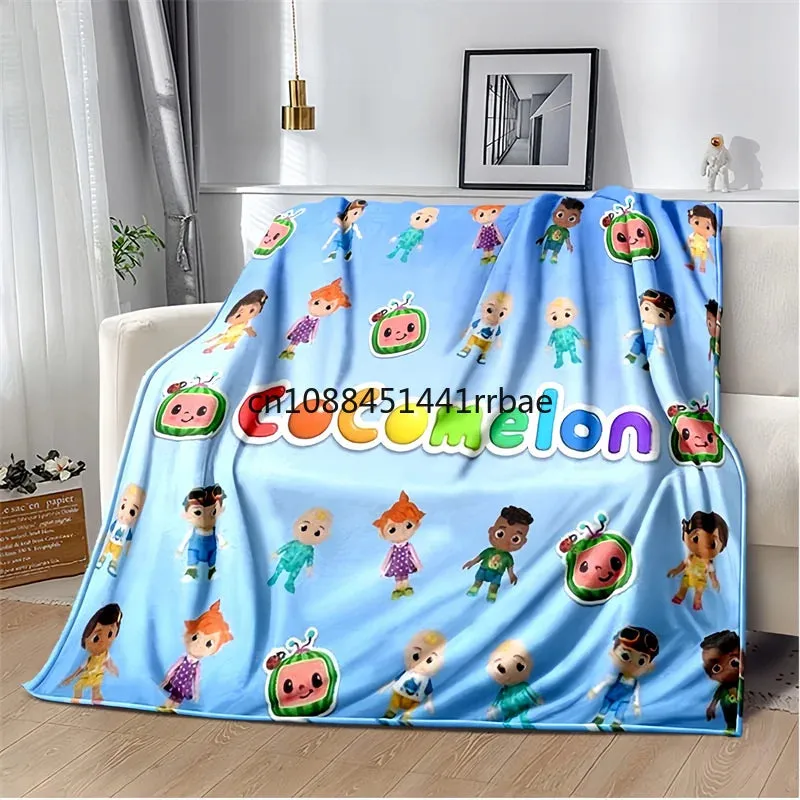CC-CoComelon Cartoon Printed Blanket Children's Warmblankets Flannel Soft and Comfortable Home TravelBlanket Birthday Gift